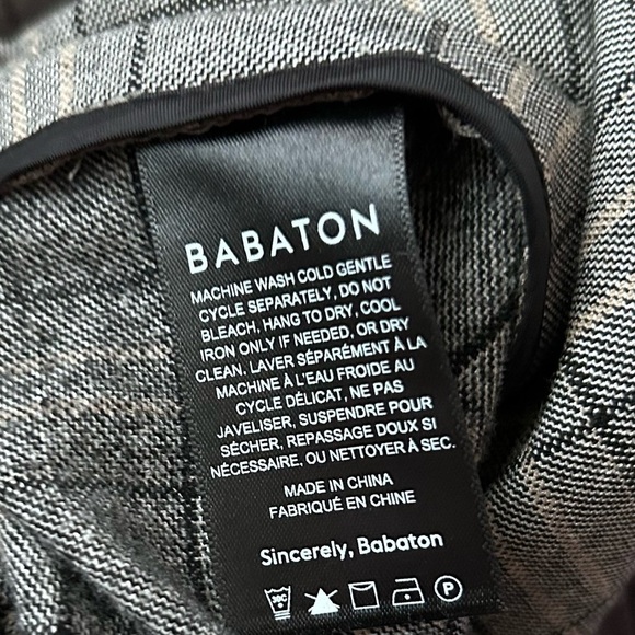 Aritzia Babaton Power Open Front Blazer Glen Plaid in Gray Sz 4 - Picture 10 of 11